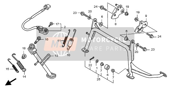 50506MCT770, Soporte,  Caballete Centra, Honda, 2